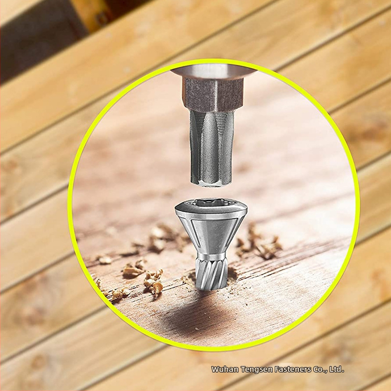 Винт за настилки от неръждаема стомана 304, клас A2-70, повърхност True Color, марка Standard Jie