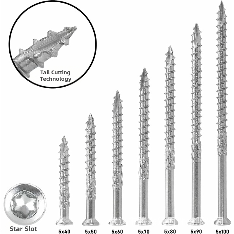 Винт за настилки от неръждаема стомана 304, клас A2-70, повърхност True Color, марка Standard Jie
