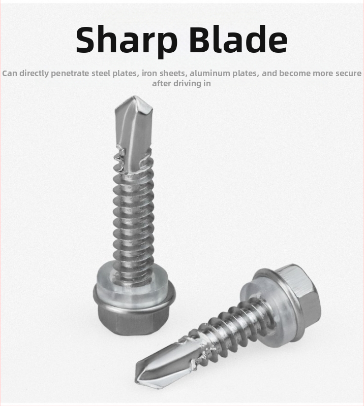 Стоманен винт с външна шестогранна глава, самонарезен и самодръжащ, dovetail тип, 410, клас 4, GB/T 15856.4-2002