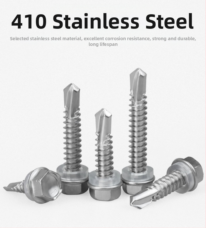 Стоманен винт с външна шестогранна глава, самонарезен и самодръжащ, dovetail тип, 410, клас 4, GB/T 15856.4-2002