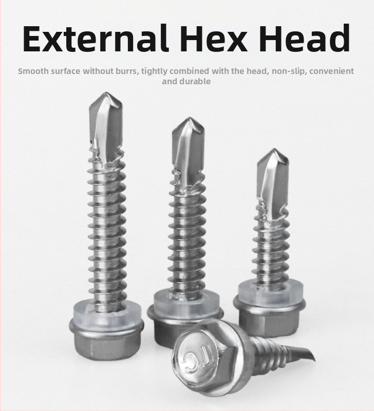 Стоманен винт с външна шестогранна глава, самонарезен и самодръжащ, dovetail тип, 410, клас 4, GB/T 15856.4-2002