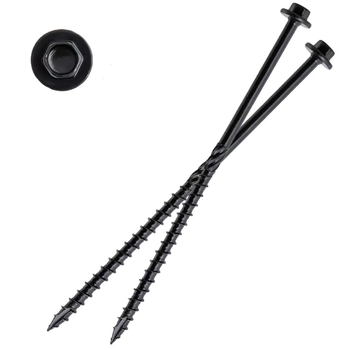 Дървени винтове със шестоглава фланцова глава – оксидно-черно покритие, Q215a въглеродна стомана, клас 12.9