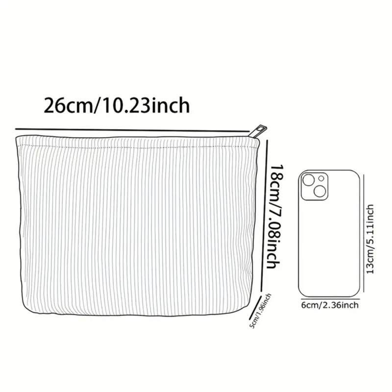 Козметична чанта Corduroy с ръчно рисуван ретро мотив, голям капацитет, дишаща, ултралека и разширяваща се, подплата от полиестер.