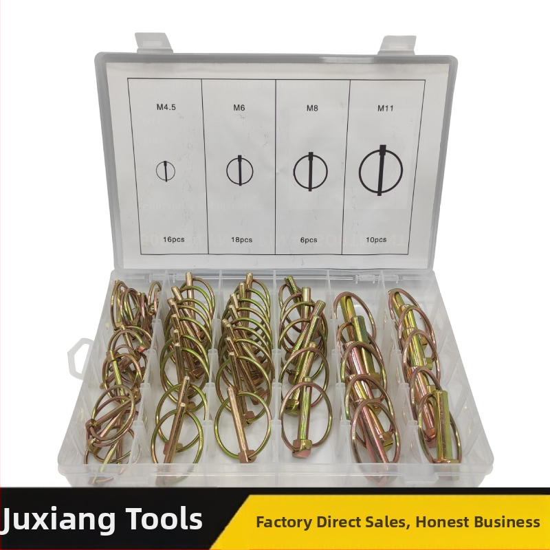 Set od 50 komada kručnih čepova: sigurnosni čepovi, opružni čepovi, pozicionirajući čepovi, brzi zaključavajući čepovi i čepovi za zaključavanje; završna obrada: metalna