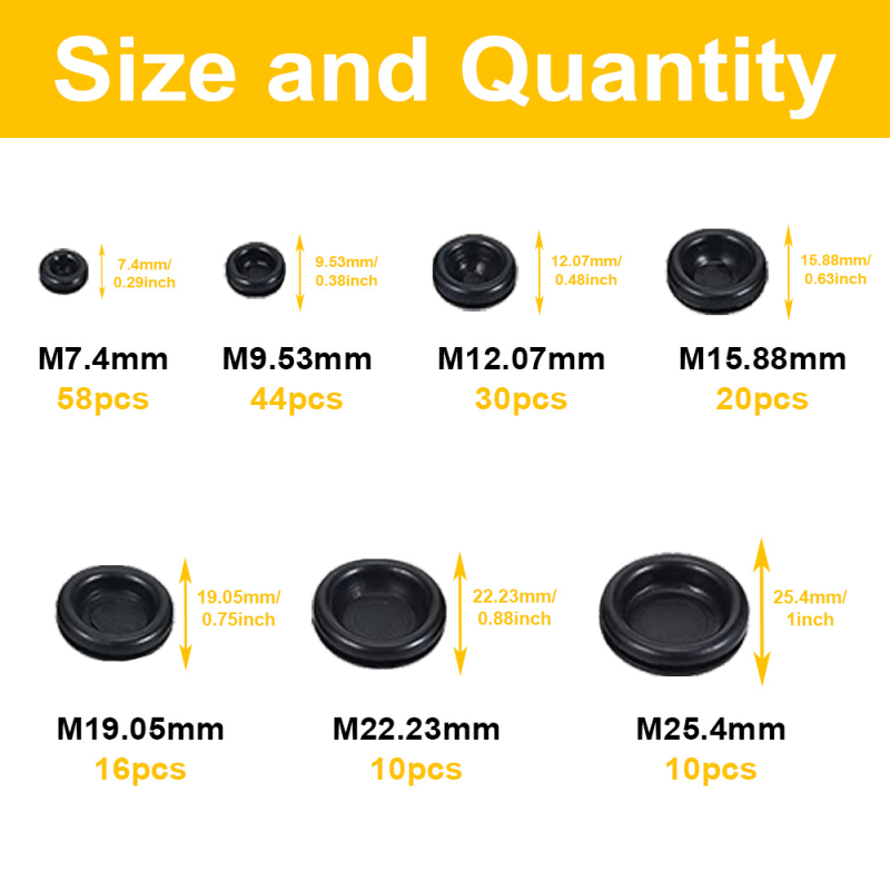 Gumeni kružni zaštitni prsten za izlaz kabela, 188P, jednostran, za otvor izlaza u električnoj kutiji