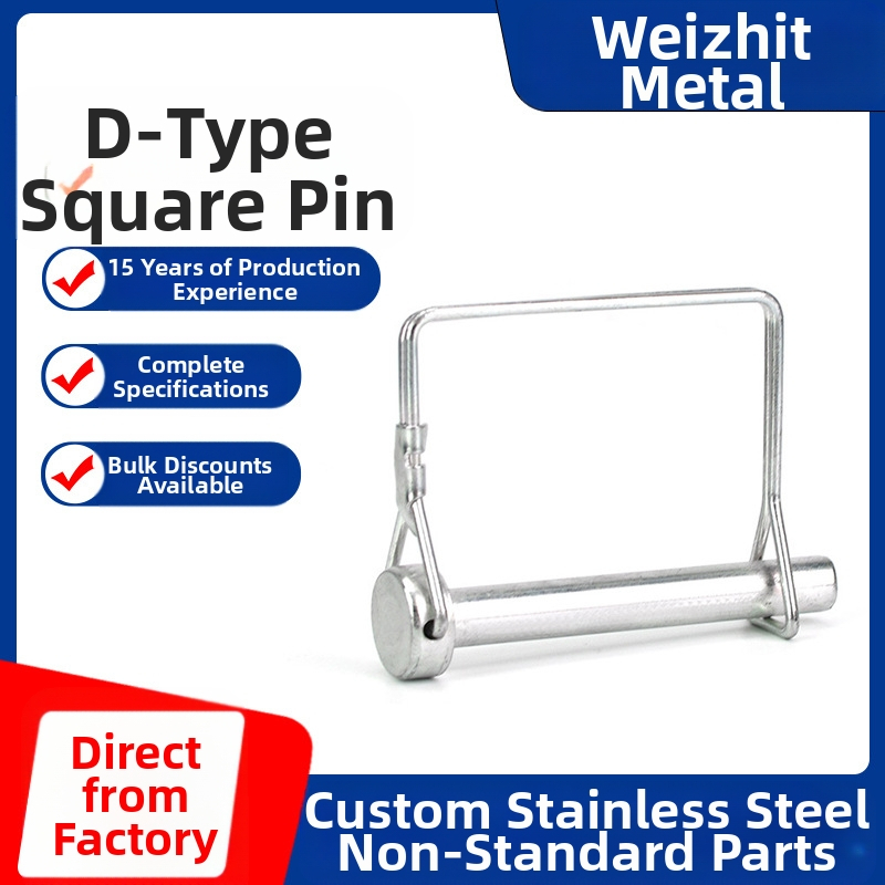 Vater D-tip kvadratni pin od nehrđajućeg čelika, sigurnosni pin za industrijske strojeve, elektroplatiranje završni premaz