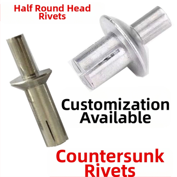 Aluminijske nitu s udubljenom glavom i polukružnom glavom, vučene nitu, promjer 6,4