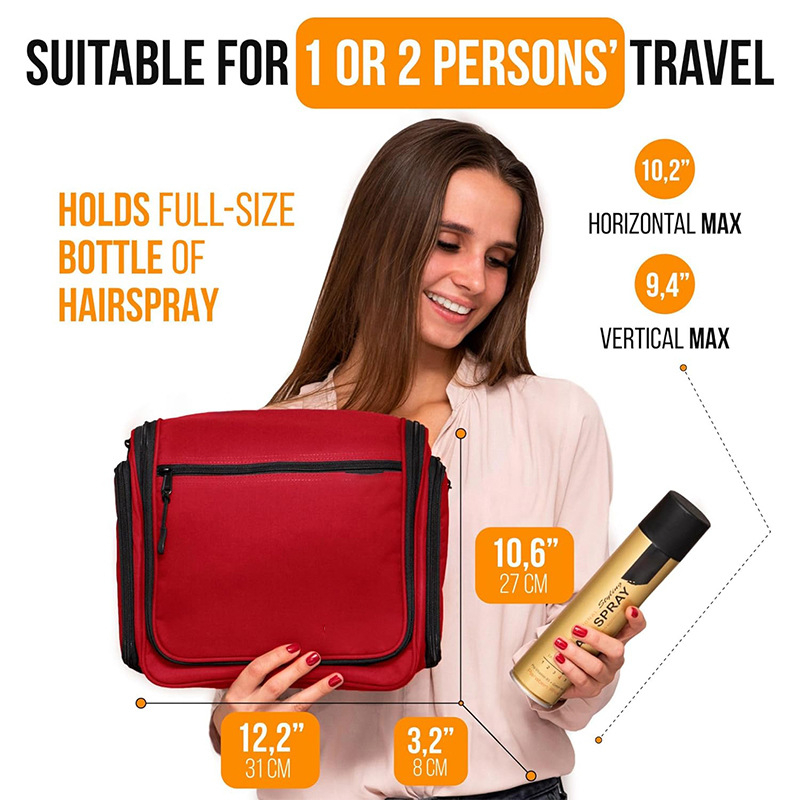 Τσαντάκι καλλυντικών με γάντζο, μεγάλη χωρητικότητα, αδιάβροχο, διαχωρισμός στεγνό-βρεγμένο, φορητό για ταξίδια