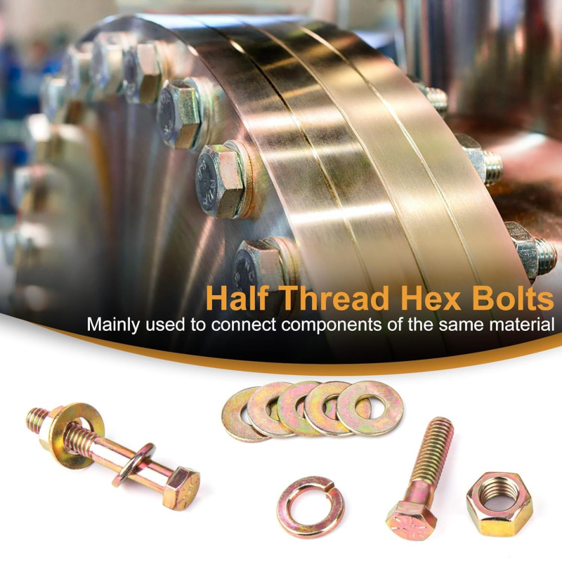 707 броя DIN 933 външни шестогранни болтове комплект, галванизирана въглеродна стомана, клас 8.8