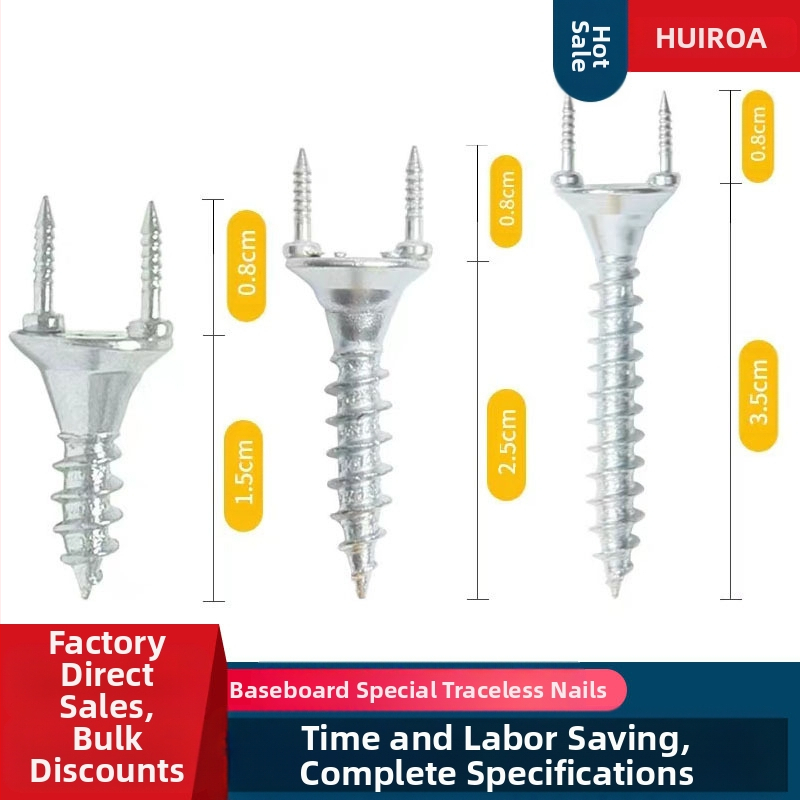 Двуглавни гвоздеи с форма на овчи рог за дървен фурнир и первази — без видими следи, галванизирана обикновена въглеродна стомана, клас А