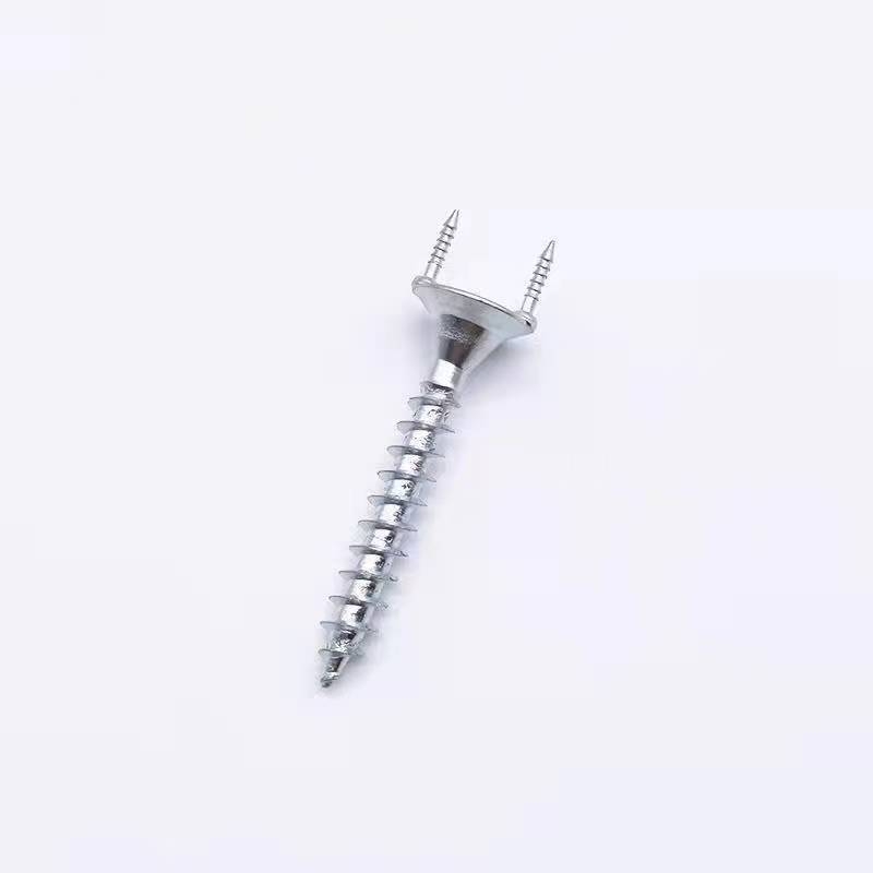 Двуглавни гвоздеи с форма на овчи рог за дървен фурнир и первази — без видими следи, галванизирана обикновена въглеродна стомана, клас А