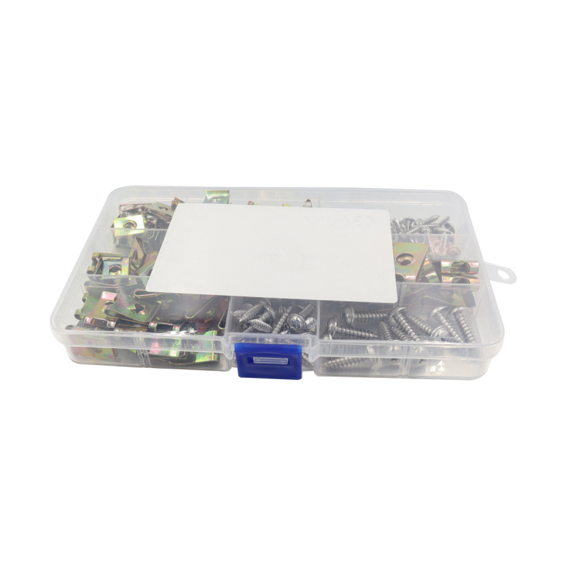 Комплект клип-гайки (тип карта и U-образни пружинни гайки) — Wofan, галванизирана стомана, GB6170-86, стандартна якост