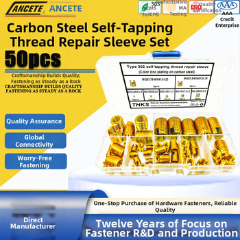 Vijčane čahure za samorezni 302 tip karbonskog čelika, set za popravak navoja, 50 kom., kombinirani paket