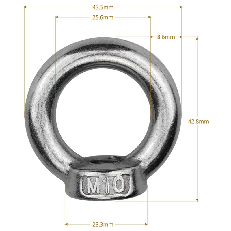 Polygala 304 неръждаема стомана eye nut за повдигане, максимален товар 1000