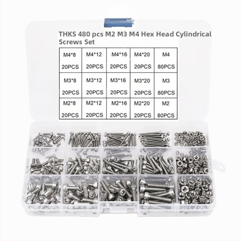 Комплект винтове с цилиндрична глава и шестограмен слот, 304 неръждаема стомана, GB национален стандарт, клас A2-70