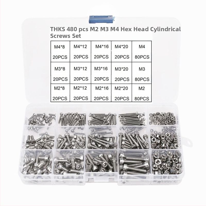 Комплект винтове с цилиндрична глава и шестограмен слот, 304 неръждаема стомана, GB национален стандарт, клас A2-70