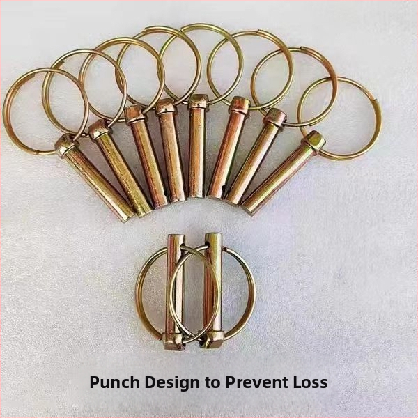 Тракторен заключващ щифт за окачване, кръгъл пружинен щифт, защитен против загубване; марка: Други; стандартен номер: —; повърхностна обработка: Без.