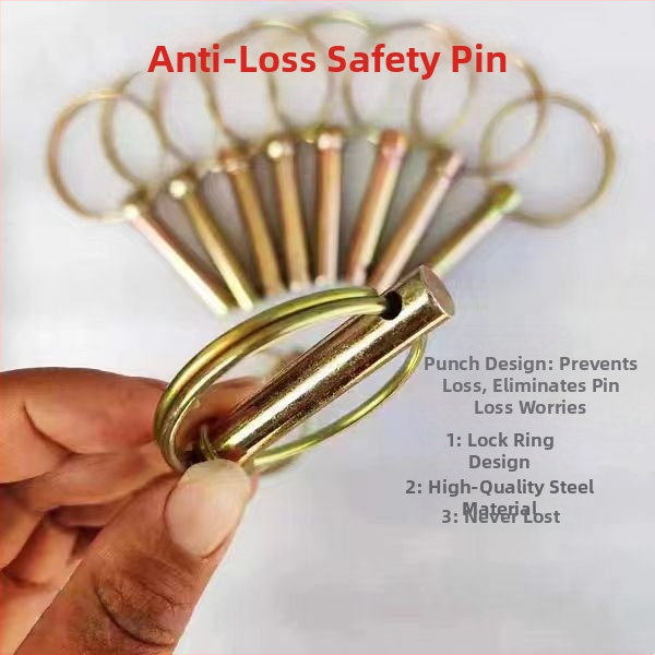 Тракторен заключващ щифт за окачване, кръгъл пружинен щифт, защитен против загубване; марка: Други; стандартен номер: —; повърхностна обработка: Без.