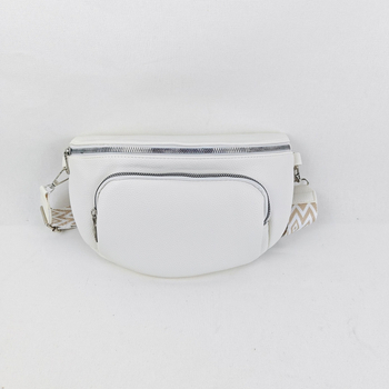 PU materiál crossbody taška, oválny tvar, zapínanie na zips, vnútorná kapsa na zips