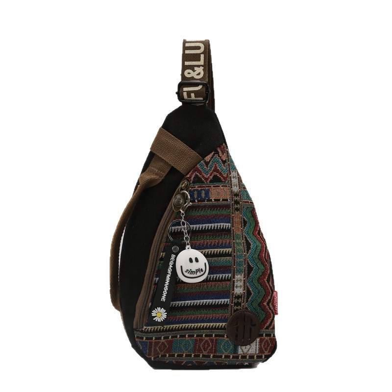 Denimová crossbody taška - mestská jednoduchosť, vertikálny štvorcový tvar, zapínanie na zips