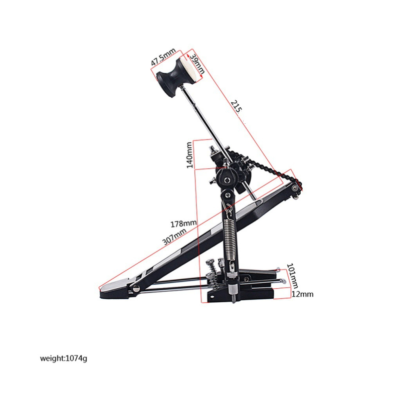 Pribor za bubnjeve WC500 – Metalni nožni pedala i set udaraljki