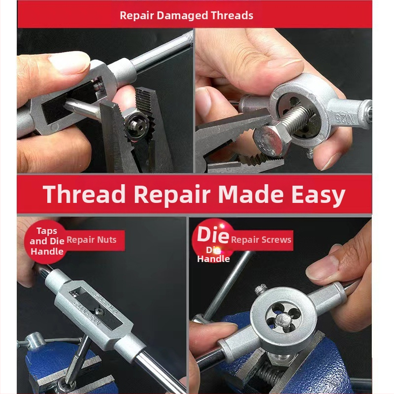 Tap and Die Set – Hand Taps and Dies, 12-Piece, Thread Tapping Tools