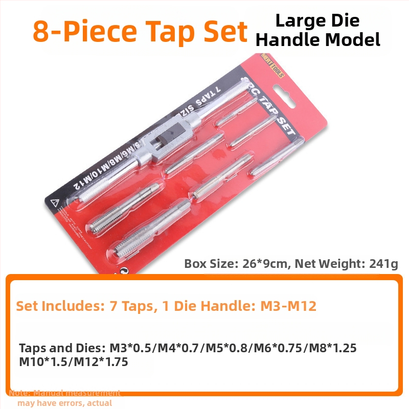Tap and Die Set – Hand Taps and Dies, 12-Piece, Thread Tapping Tools