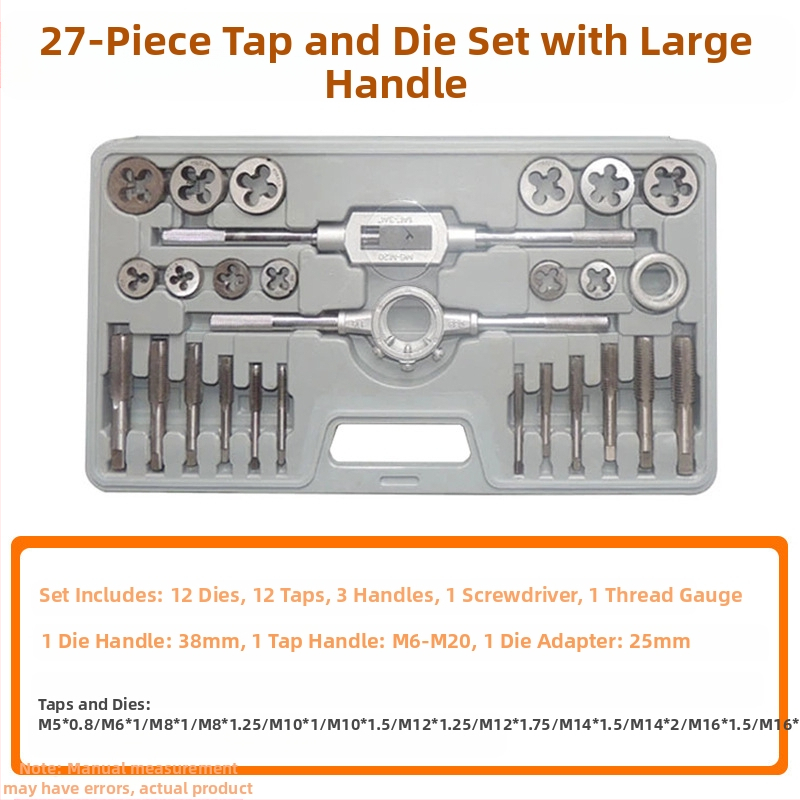 Tap and Die Set – Hand Taps and Dies, 12-Piece, Thread Tapping Tools