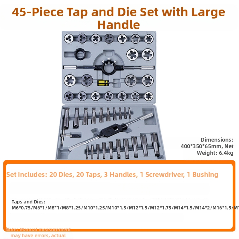 Tap and Die Set – Hand Taps and Dies, 12-Piece, Thread Tapping Tools