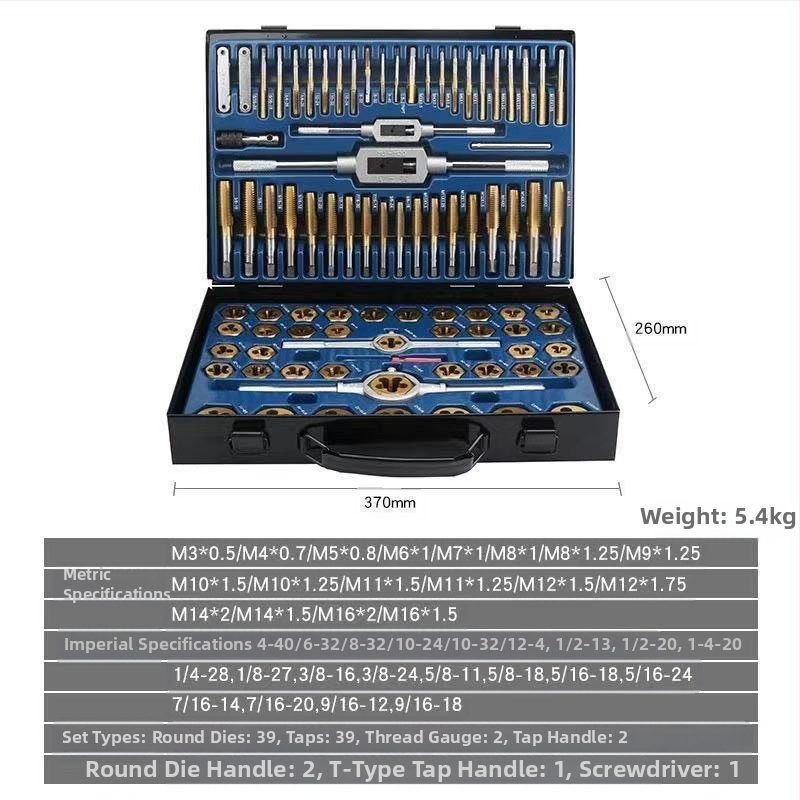 Tap and Die Set – Hand Taps and Dies, 12-Piece, Thread Tapping Tools