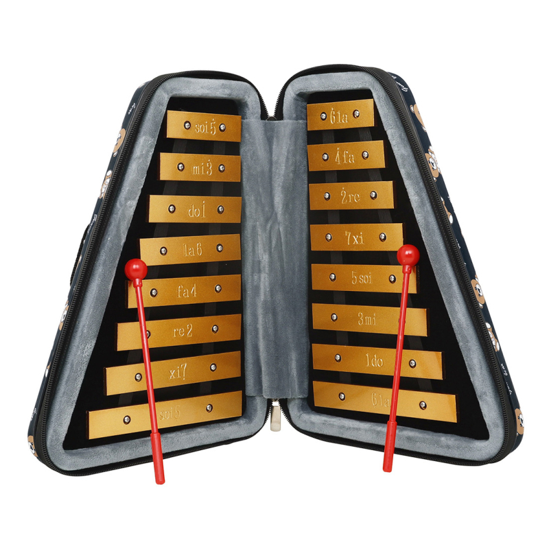 Glockenspiel Orff, 16 note muzicale, model AF-40, ambalaj OPP, instrument educațional pentru copii