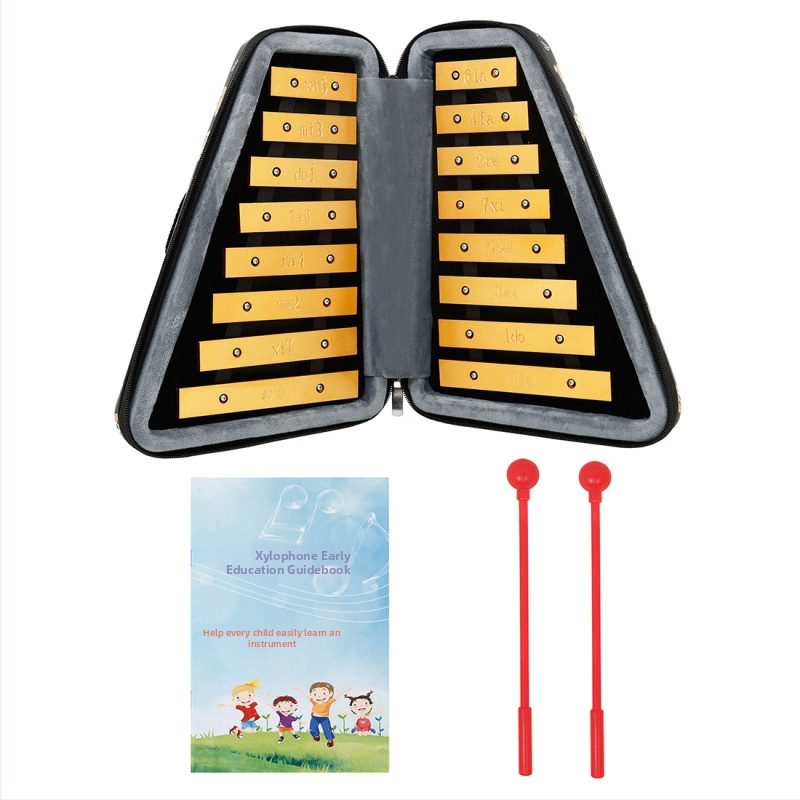 Glockenspiel Orff, 16 note muzicale, model AF-40, ambalaj OPP, instrument educațional pentru copii