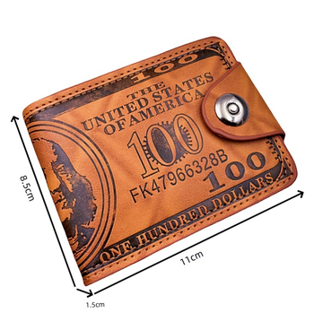 Мъжки PU кожен къс портфейл с двупластов дизайн, ултралек, износоустойчив, с множество отделения за карти