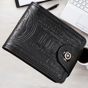 Мъжки PU кожен къс портфейл с двупластов дизайн, ултралек, износоустойчив, с множество отделения за карти