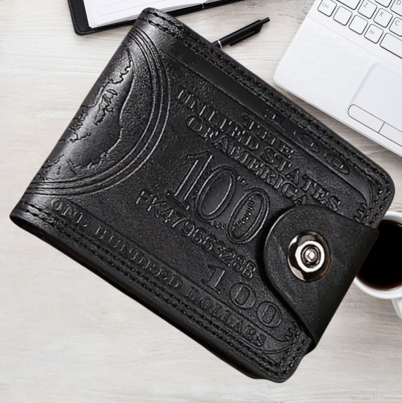 Muški kratki novčanik od PU kože s dvostrukim dizajnom, ultra lagan, otporan na habanje, višestruki pretinci za kartice