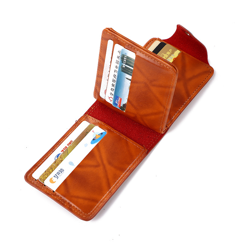 Muški kratki novčanik od PU kože s dvostrukim dizajnom, ultra lagan, otporan na habanje, višestruki pretinci za kartice