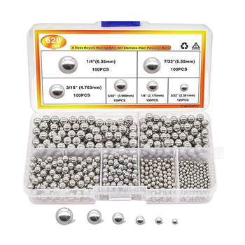 Комплект метални топчета за лагери на велосипед, 620 бр., 304 неръждаема стомана, огледално полирана повърхност, Safe car