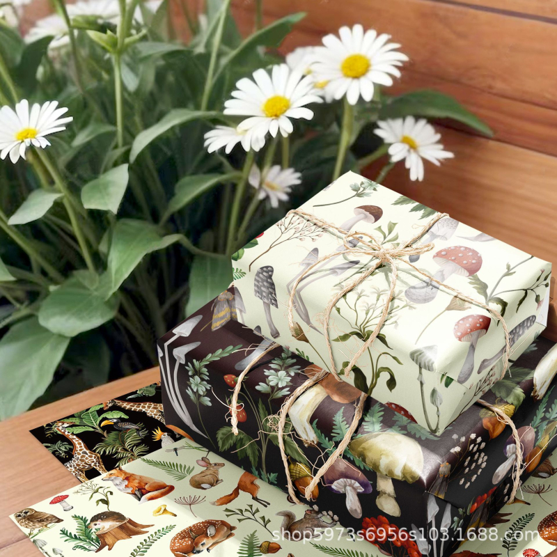 Κουτί δώρου με μοτίβο ακουαρέλας μανιτάρια, μοντέρνος μινιμαλιστικός σχεδιασμός, σύνθετα υλικά, μάρκα Yixiu, κωδικός προϊόντος AL826984033030