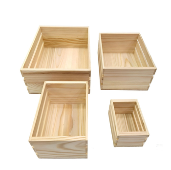 Μίνι ξύλινο κουτί για κούκλα-σπίτι — πεύκο, ορθογώνιο, λεία επιφάνεια, ξύλινο κουτί αποθήκευσης πιάτων για προβολή λαχανικών και φρούτων