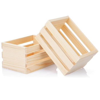 Μίνι ξύλινο κουτί για κούκλα-σπίτι — πεύκο, ορθογώνιο, λεία επιφάνεια, ξύλινο κουτί αποθήκευσης πιάτων για προβολή λαχανικών και φρούτων