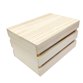 Μίνι ξύλινο κουτί για κούκλα-σπίτι — πεύκο, ορθογώνιο, λεία επιφάνεια, ξύλινο κουτί αποθήκευσης πιάτων για προβολή λαχανικών και φρούτων