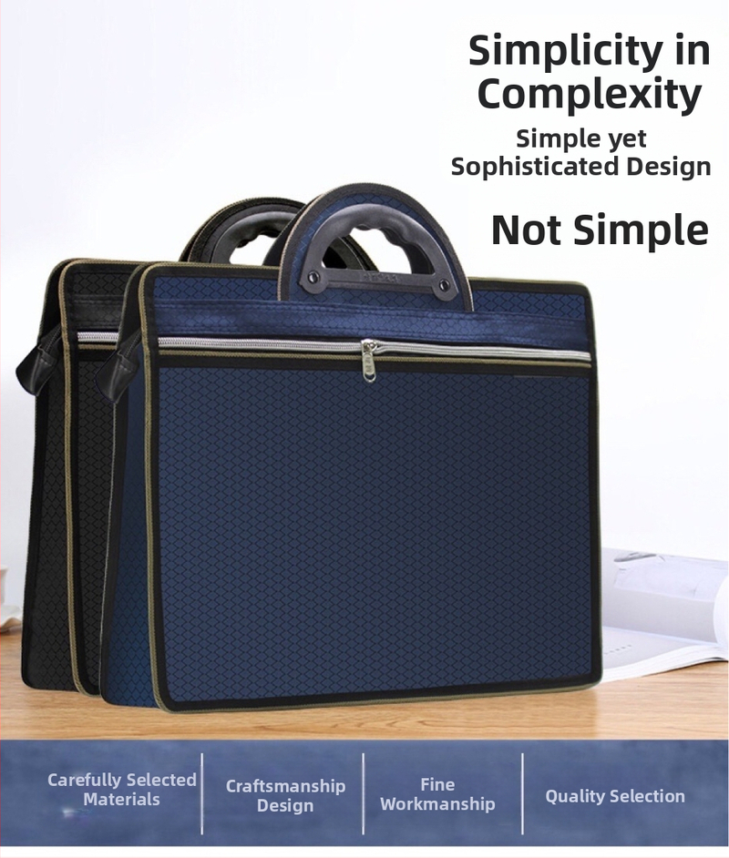 Нейлонов двуслоен офисен калъф за документи – бизнес чанта за командировка