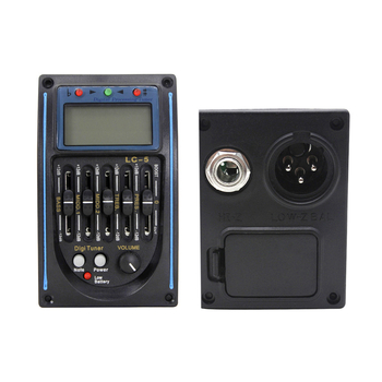Gitaras pikaps LC-5 ar 5-segmentu LCD tuner un EQ, ABS
