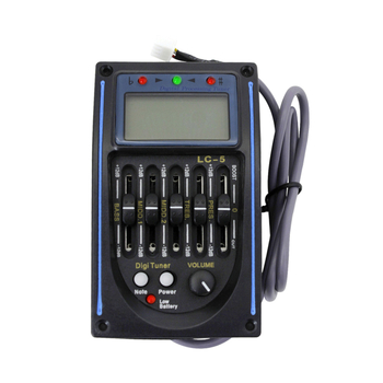 Gitaras pikaps LC-5 ar 5-segmentu LCD tuner un EQ, ABS