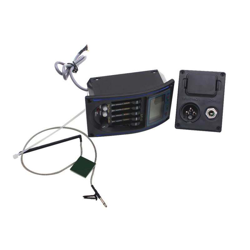 Gitaras pikaps LC-5 ar 5-segmentu LCD tuner un EQ, ABS