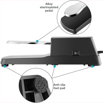 KD-1 Sustain pedál pre elektronickú klávesnicu | Materiál: zliatina ocele + ABS | Model KD-1 | Kompatibilný so elektronickými klávesnicami a MIDI syntezátormi