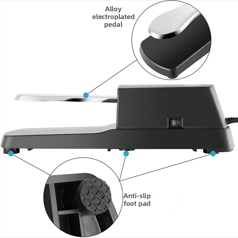 KD-1 Sustain pedál pre elektronickú klávesnicu | Materiál: zliatina ocele + ABS | Model KD-1 | Kompatibilný so elektronickými klávesnicami a MIDI syntezátormi