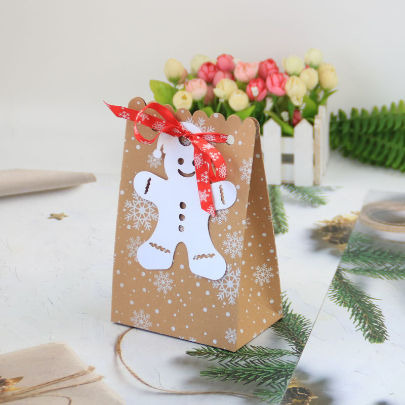 Europski stil kutija za bombone s vrećicama od kraft papira i 4 božićne kartice
