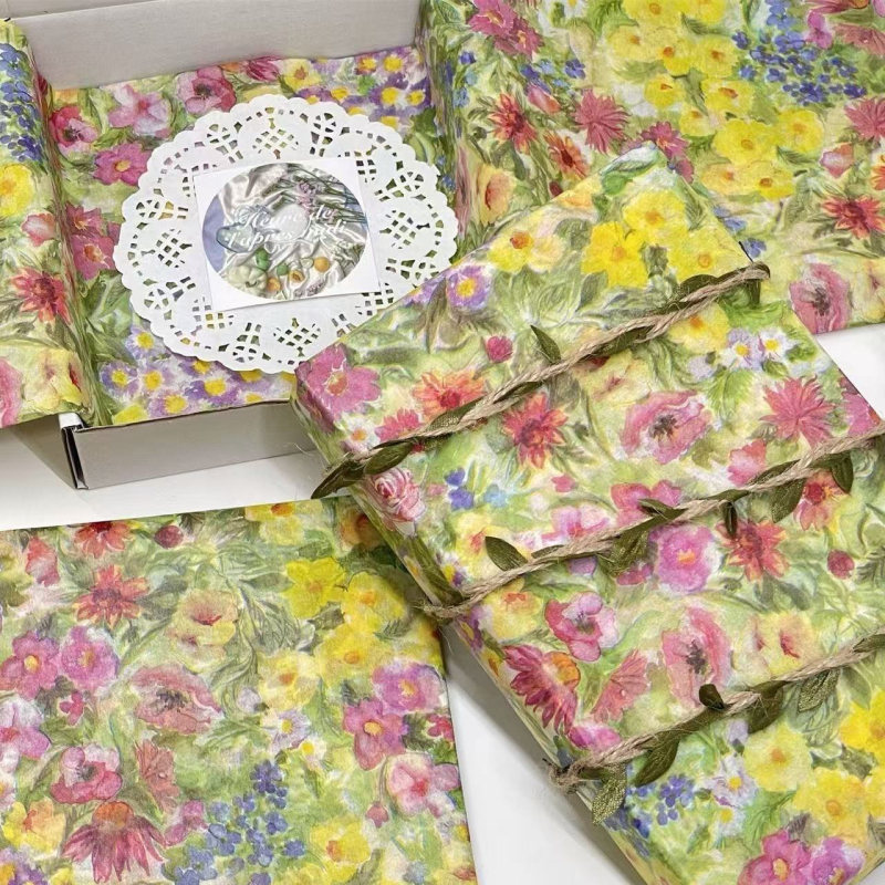 Хартия за маслена живопис – Инст стил Моне градина с флорална сцена, 10 листа, печатна резолюция 690×960, тегло 17 г, прозрачност 5, белина 3