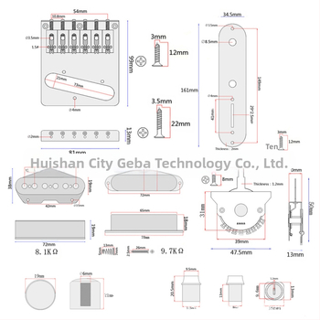 GMA14 Tilta pikaps komplekts rietumu stīgu instrumentiem – metāla-plastmas materiāls